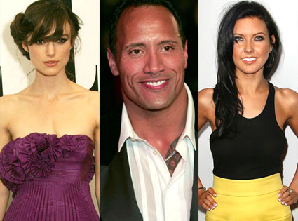 Keira Knightley, Dwayne "The Rock" Johnson, Audrina Patridge Keira Knightley, Dwayne "The Rock" Johnson, Audrina Patridge